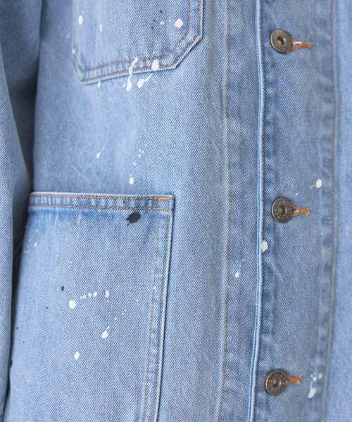 AMERICAN HOLIC（アメリカンホリック）の「ペイントデニムカバーオールジャケット（デニムジャケット・レディース・ライトインディゴブルー/インディゴブルー/ホワイト・FREE）」の12枚目の写真