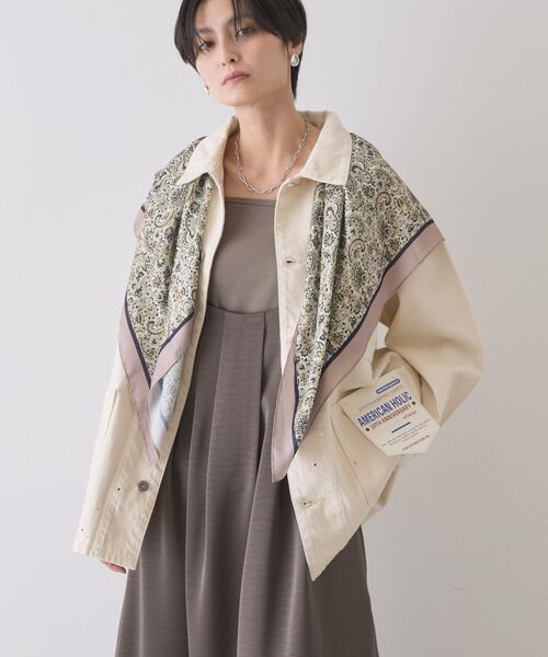 AMERICAN HOLIC（アメリカンホリック）の「ペイントデニムカバーオールジャケット（デニムジャケット・レディース・ライトインディゴブルー/インディゴブルー/ホワイト・FREE）」の16枚目の写真