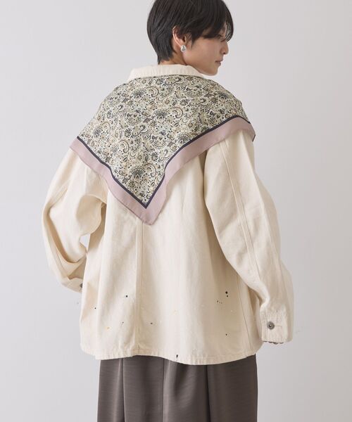 AMERICAN HOLIC（アメリカンホリック）の「ペイントデニムカバーオールジャケット（デニムジャケット・レディース・ライトインディゴブルー/インディゴブルー/ホワイト・FREE）」の19枚目の写真