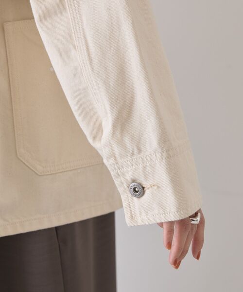 AMERICAN HOLIC（アメリカンホリック）の「ペイントデニムカバーオールジャケット（デニムジャケット・レディース・ライトインディゴブルー/インディゴブルー/ホワイト・FREE）」の21枚目の写真