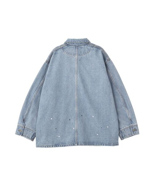 セール】ペイントデニムカバーオールジャケット（デニムジャケット