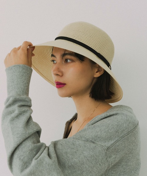 RODE SKO（ロデスコ）の「洗えるたためるリボンハット（ハット・レディース・モカ/ナチュラル・FREE）」の9枚目の写真