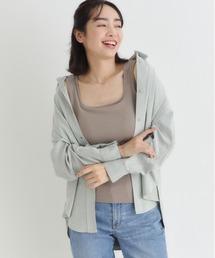 Right-on | 【HONEYSUCKLE ROSE】ふらラクカップ付きスクエアタンクトップ (接触冷感 / リブ / 綿混 / らくちん / インナー)(タンクトップ)