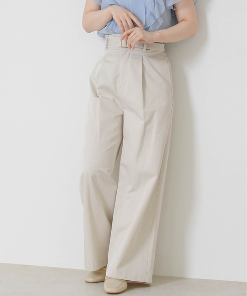 MISCH MASCH（ミッシュマッシュ）の「2026春夏新作 ウエストフリルチノタックワイドパンツ（その他パンツ・レディース・キャメル/ベージュ・M/S）」の13枚目の写真