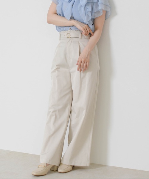 MISCH MASCH（ミッシュマッシュ）の「2026春夏新作 ウエストフリルチノタックワイドパンツ（その他パンツ・レディース・キャメル/ベージュ・M/S）」の15枚目の写真