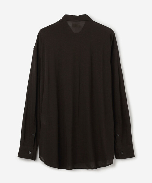 UNFIL(アンフィル)の「UNFIL | コットン シアージャージー レギュラーカラーシャツ WOMEN(シャツ/ブラウス・レディース・アイボリー/ダークブラウン・0)」の12枚目の写真