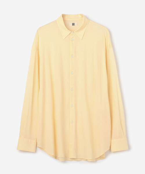 UNFIL(アンフィル)の「UNFIL | コットン シアージャージー レギュラーカラーシャツ WOMEN(シャツ/ブラウス・レディース・アイボリー/ダークブラウン・0)」の22枚目の写真
