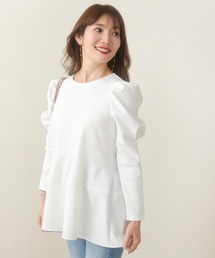 パワーショルダー コクーンペプラム ブラウス 長袖 Liala×PG