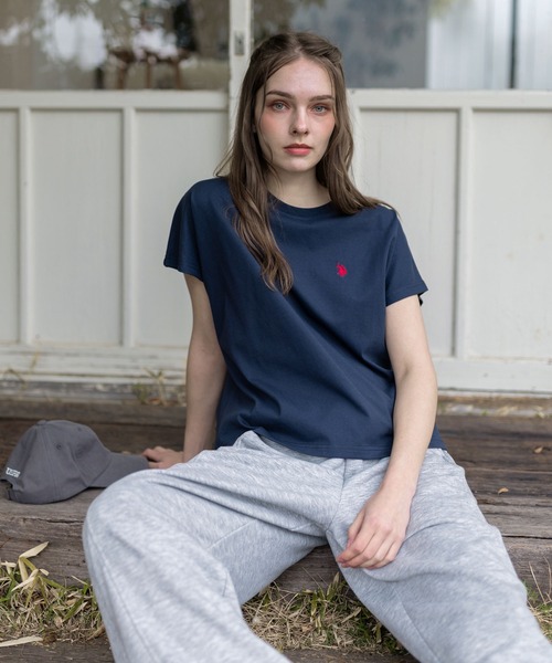 U.S. POLO ASSN.(ユーエスポロアッスン)の「【U.S. POLO ASSN.】clear 別注 フレンチスリーブTシャツ(Tシャツ/カットソー・レディース・ネイビー/ミント/オフホワイト・F)」の3枚目の写真