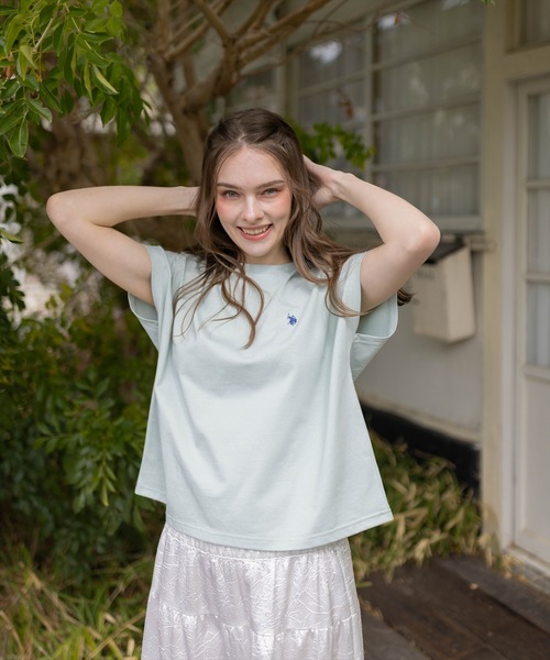 U.S. POLO ASSN.(ユーエスポロアッスン)の「【U.S. POLO ASSN.】clear 別注 フレンチスリーブTシャツ(Tシャツ/カットソー・レディース・ネイビー/ミント/オフホワイト・F)」の11枚目の写真