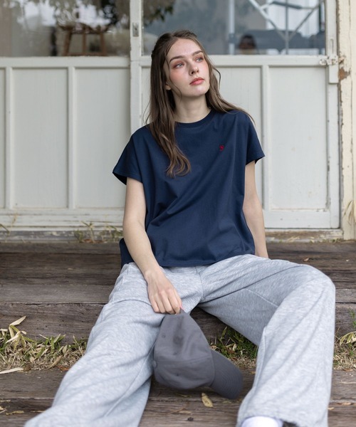 U.S. POLO ASSN.(ユーエスポロアッスン)の「【U.S. POLO ASSN.】clear 別注 フレンチスリーブTシャツ(Tシャツ/カットソー・レディース・ネイビー/ミント/オフホワイト・F)」の9枚目の写真