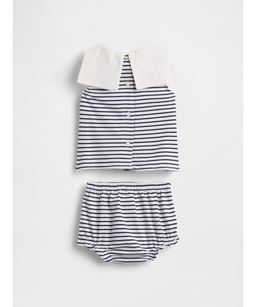 GAP(ギャップ)の「オーガニックコットン セーラーコーデセット (ベビー)(セットアップ・キッズ・ホワイト×ネイビー・90cm/80cm/70cm/60cm)」の4枚目の写真