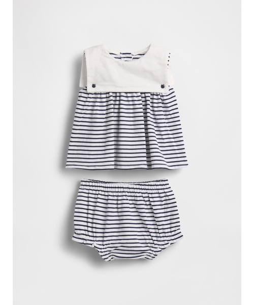 GAP(ギャップ)の「オーガニックコットン セーラーコーデセット (ベビー)(セットアップ・キッズ・ホワイト×ネイビー・90cm/80cm/70cm/60cm)」の3枚目の写真