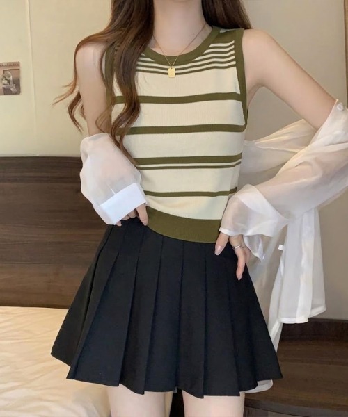 SallyLunn(サリーラン)の「ランダムボーダーベスト(ベスト・レディース・ピンク/ブラック・FREE)」の8枚目の写真
