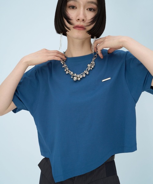 HARE（ハレ）の「アシメムジTシャツ(HARE)（Tシャツ/カットソー・レディース・ホワイト/ブラック/ブルー・FREE）」の3枚目の写真