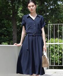 THE SHOP TK | 【S-XL/ひんやり/防しわ】欲しいが詰まった 上品フィット&フレアワンピース(ワンピース)