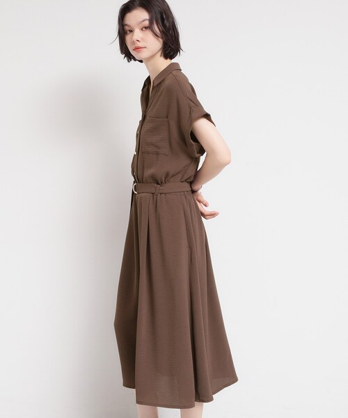 THE SHOP TK (ザ ショップ ティーケー )の「【S-XL/ひんやり/防しわ】欲しいが詰まった 上品フィット&フレアワンピース(ワンピース・レディース・ブルー/ダークブラウン/ネイビー・14/13/12/11)」の8枚目の写真