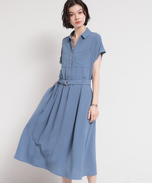 THE SHOP TK (ザ ショップ ティーケー )の「【S-XL/ひんやり/防しわ】欲しいが詰まった 上品フィット&フレアワンピース(ワンピース・レディース・ブルー/ダークブラウン/ネイビー・14/13/12/11)」の11枚目の写真
