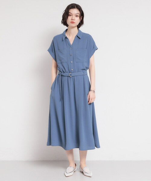 THE SHOP TK (ザ ショップ ティーケー )の「【S-XL/ひんやり/防しわ】欲しいが詰まった 上品フィット&フレアワンピース(ワンピース・レディース・ブルー/ダークブラウン/ネイビー・14/13/12/11)」の13枚目の写真