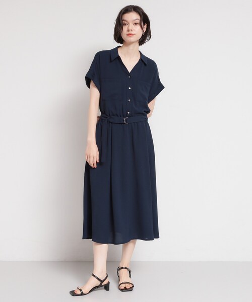 THE SHOP TK (ザ ショップ ティーケー )の「【S-XL/ひんやり/防しわ】欲しいが詰まった 上品フィット&フレアワンピース(ワンピース・レディース・ブルー/ダークブラウン/ネイビー・14/13/12/11)」の15枚目の写真