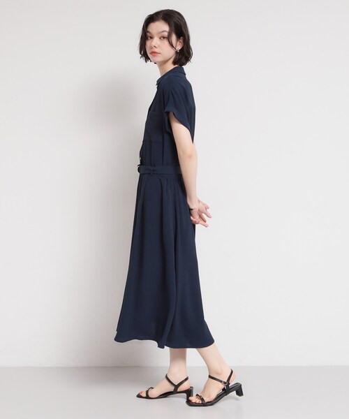 THE SHOP TK (ザ ショップ ティーケー )の「【S-XL/ひんやり/防しわ】欲しいが詰まった 上品フィット&フレアワンピース(ワンピース・レディース・ブルー/ダークブラウン/ネイビー・14/13/12/11)」の16枚目の写真