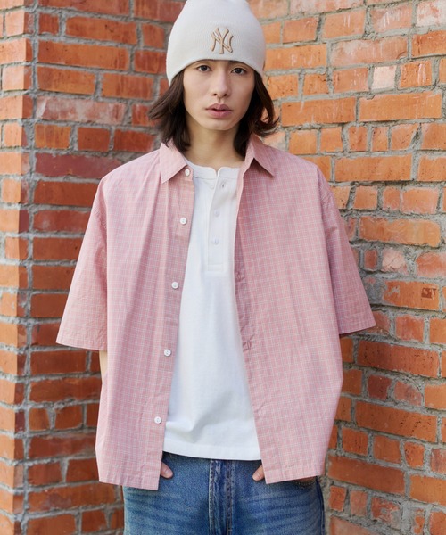 WEGO(ウィゴー)の「WEGO/【26年春夏新作】ミニチェックシャツ(シャツ/ブラウス・メンズ・ピンク/ブラック系その他2・MEDIUM/LARGE)」の13枚目の写真