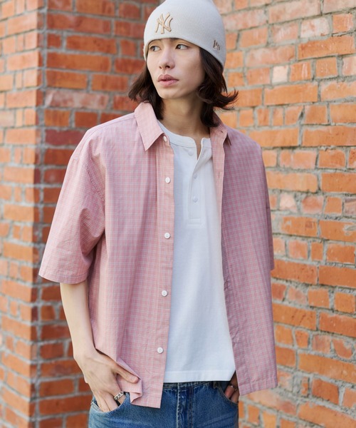 WEGO(ウィゴー)の「WEGO/【26年春夏新作】ミニチェックシャツ(シャツ/ブラウス・メンズ・ピンク/ブラック系その他2・MEDIUM/LARGE)」の15枚目の写真