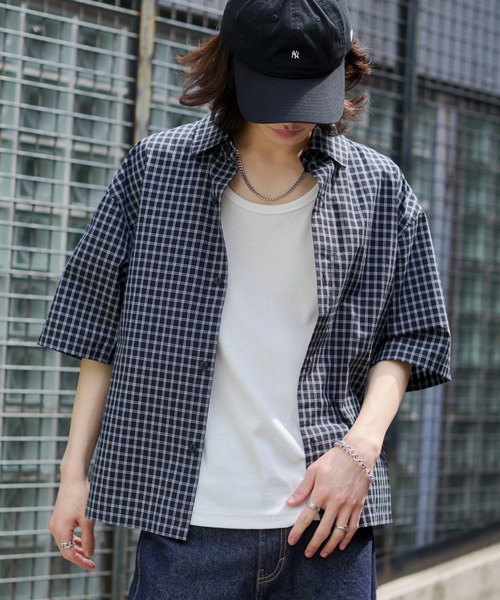 WEGO(ウィゴー)の「WEGO/【26年春夏新作】ミニチェックシャツ(シャツ/ブラウス・メンズ・ピンク/ブラック系その他2・MEDIUM/LARGE)」の8枚目の写真