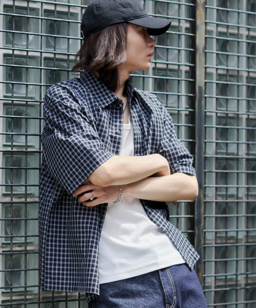 WEGO(ウィゴー)の「WEGO/【26年春夏新作】ミニチェックシャツ(シャツ/ブラウス・メンズ・ピンク/ブラック系その他2・MEDIUM/LARGE)」の9枚目の写真