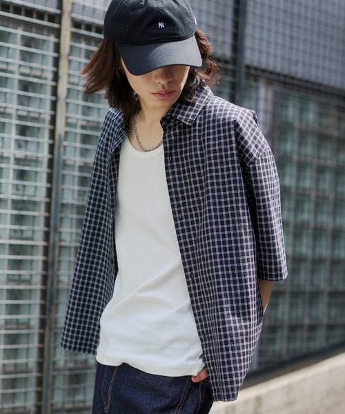 WEGO(ウィゴー)の「WEGO/【26年春夏新作】ミニチェックシャツ(シャツ/ブラウス・メンズ・ピンク/ブラック系その他2・MEDIUM/LARGE)」の10枚目の写真