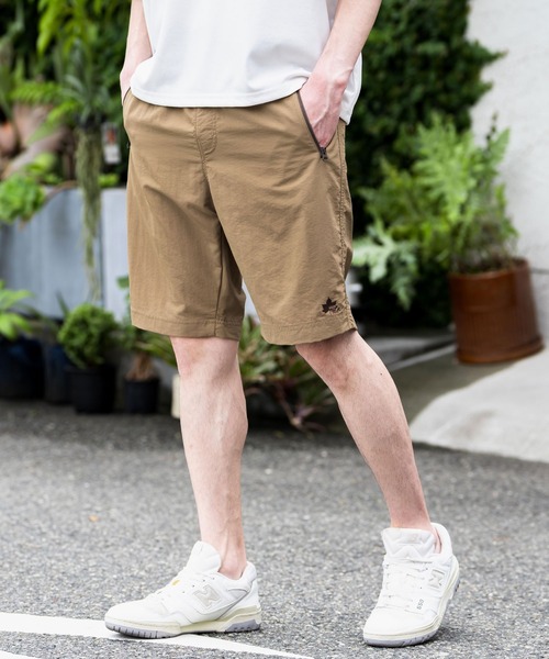 LOGOS（ロゴス）の「LOGOS 撥水ナイロンワッシャーロゴ刺繍ワイドショートパンツ（その他パンツ・メンズ・ワイン/ブラック/モスグリーン/オレンジ/ベージュ・M/L/XL）」の2枚目の写真