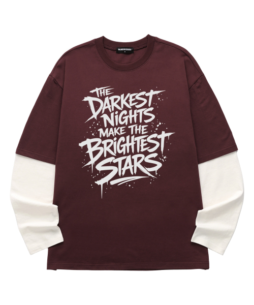 VANNWORKS（バンワークス）の「レイヤード BRIGHTEST STAR ロングスリーブ (VVLL0221) バーガンディ（Tシャツ/カットソー・レディース・その他・SMALL/MEDIUM/LARGE/X-LARGE）」の3枚目の写真