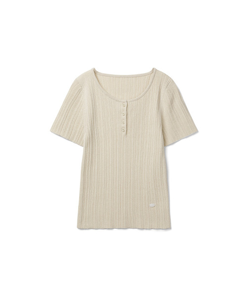 COSTUME O’CLOCK（コスチュームオクロック）の「[ITALY] スリムヘンリーネックリブハーフニット 5カラー COWKT011（Tシャツ/カットソー・レディース・ブラック/アイボリー/ブラウン/オートミール/グレー・F）」の5枚目の写真