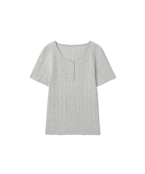 COSTUME O’CLOCK（コスチュームオクロック）の「[ITALY] スリムヘンリーネックリブハーフニット 5カラー COWKT011（Tシャツ/カットソー・レディース・ブラック/アイボリー/ブラウン/オートミール/グレー・F）」の3枚目の写真