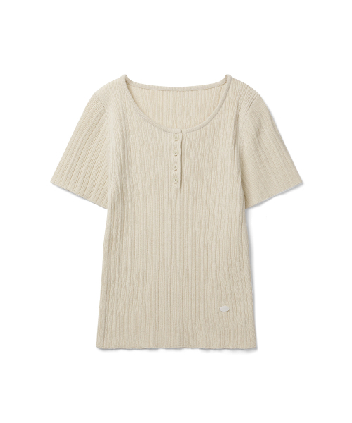 COSTUME O’CLOCK（コスチュームオクロック）の「[ITALY] スリムヘンリーネックリブハーフニット 5カラー COWKT011（Tシャツ/カットソー・レディース・ブラック/アイボリー/ブラウン/オートミール/グレー・F）」の8枚目の写真