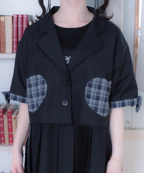 Whinny(ホワイニー)の「Whinny/《セットアップ可能♪》超ずっきゅんジャケット(テーラードジャケット・レディース・ブラック/グレー/ホワイト・FREE)」の17枚目の写真