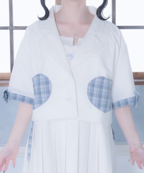 Whinny(ホワイニー)の「Whinny/《セットアップ可能♪》超ずっきゅんジャケット(テーラードジャケット・レディース・ブラック/グレー/ホワイト・FREE)」の7枚目の写真