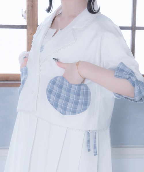 Whinny(ホワイニー)の「Whinny/《セットアップ可能♪》超ずっきゅんジャケット(テーラードジャケット・レディース・ブラック/グレー/ホワイト・FREE)」の9枚目の写真