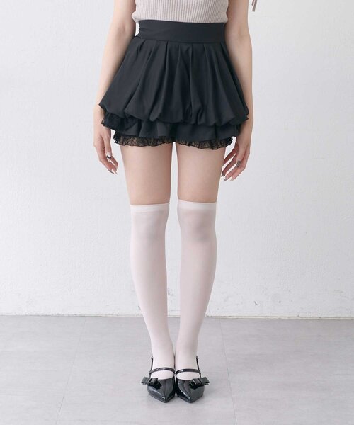 OLIVE des OLIVE(オリーブデオリーブ)の「【Belle Charme】Balloon Lace Mini Skirt(スカート・レディース・ブラック/オフホワイト/ベージュ・FREE)」の6枚目の写真