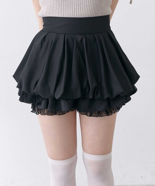 OLIVE des OLIVE(オリーブデオリーブ)の「【Belle Charme】Balloon Lace Mini Skirt(スカート・レディース・ブラック/オフホワイト/ベージュ・FREE)」の9枚目の写真