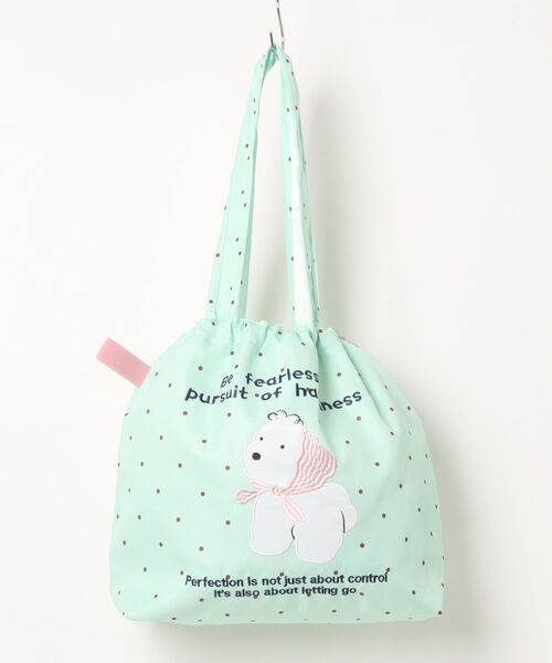 TONE SELECT GOODS(トーンセレクトグッズ)の「Liaa/ドット柄 犬 トートバッグ A18789(トートバッグ・レディース・ベージュ/ピンク/グリーン/ブルー・FREE)」の13枚目の写真