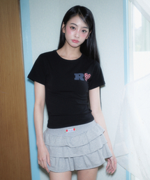Dot Heart Cotton T-Shirt [Black]