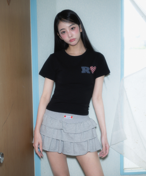 ROSEFRANTZ（ロゼフランツ）の「Dot Heart Cotton T-Shirt [Black]（Tシャツ/カットソー・レディース・ブラック・SMALL/MEDIUM）」の2枚目の写真