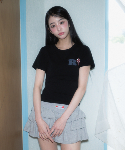 ROSEFRANTZ（ロゼフランツ）の「Dot Heart Cotton T-Shirt [Black]（Tシャツ/カットソー・レディース・ブラック・SMALL/MEDIUM）」の4枚目の写真
