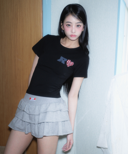 ROSEFRANTZ（ロゼフランツ）の「Dot Heart Cotton T-Shirt [Black]（Tシャツ/カットソー・レディース・ブラック・SMALL/MEDIUM）」の7枚目の写真
