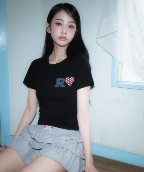 ROSEFRANTZ（ロゼフランツ）の「Dot Heart Cotton T-Shirt [Black]（Tシャツ/カットソー・レディース・ブラック・SMALL/MEDIUM）」の11枚目の写真