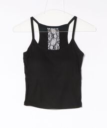 カップ付き バックスクエア レースデザイン ブラトップ キャミソール