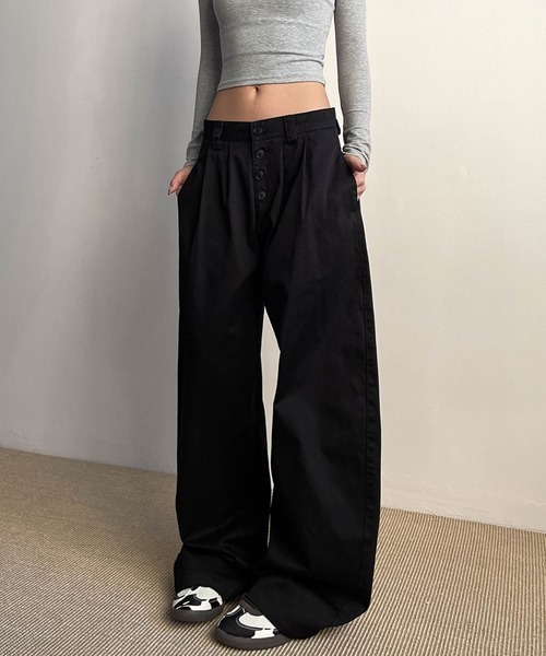 Ressaca（レサーカ）の「ワイドシルエットフロントボタンタックパンツ（その他パンツ・レディース・ブラック/ベージュ・L/XL/M）」の19枚目の写真