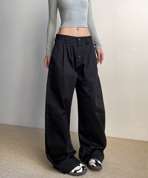 Ressaca（レサーカ）の「ワイドシルエットフロントボタンタックパンツ（その他パンツ・レディース・ブラック/ベージュ・L/XL/M）」の20枚目の写真