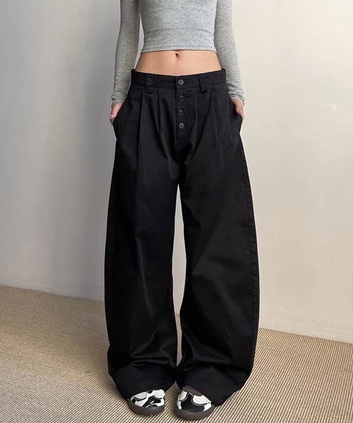 Ressaca（レサーカ）の「ワイドシルエットフロントボタンタックパンツ（その他パンツ・レディース・ブラック/ベージュ・L/XL/M）」の18枚目の写真